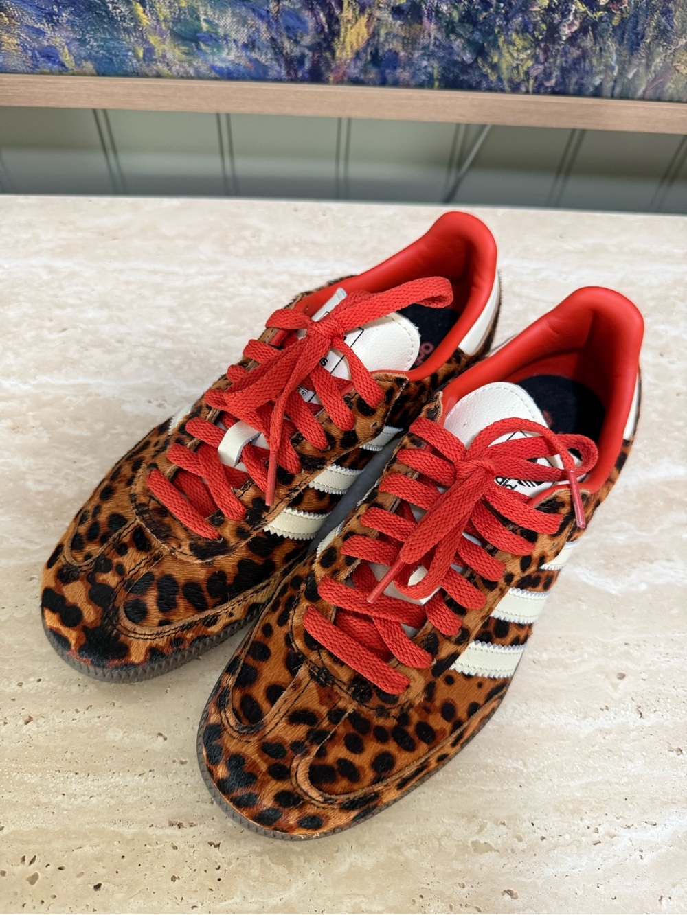 adidas Samba OG Sneakers in Leopard Print Calf Hair - US 7 - Picture 10 of 12